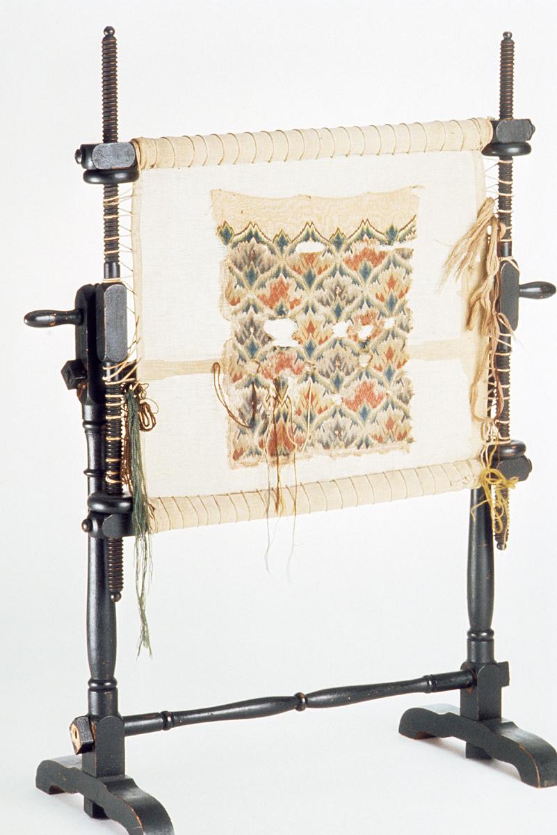 1958.2436, 1964.0523 Embroidery Frame and Needlework Panel