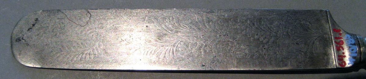 1964.0561.001 Silver Knife blade detail 1