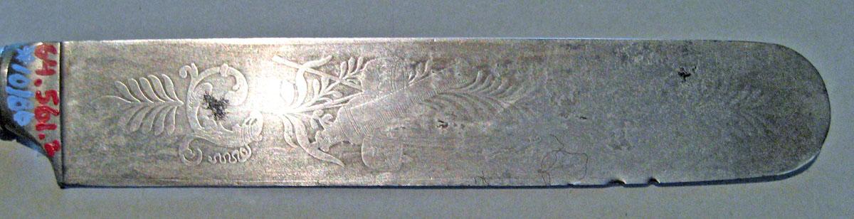 1964.0561.002 Silver Knife blade detail 1