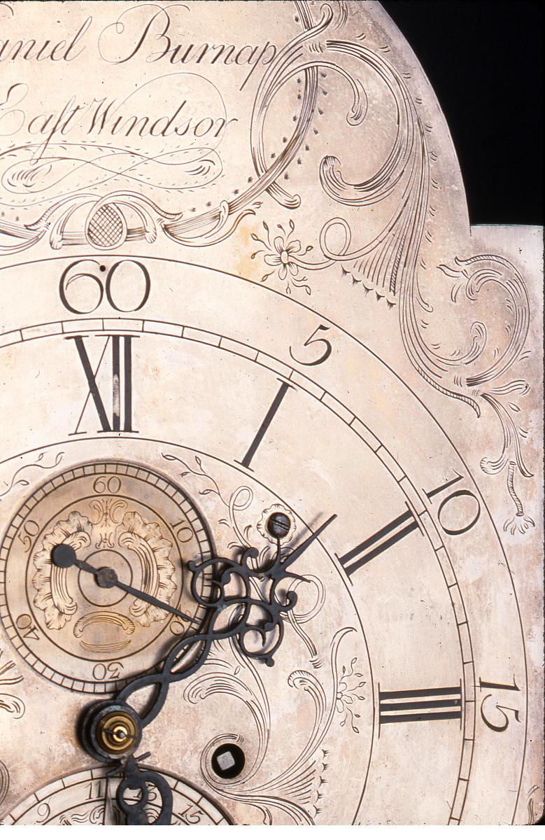 1964.0585 Clock, tall clock (detail)