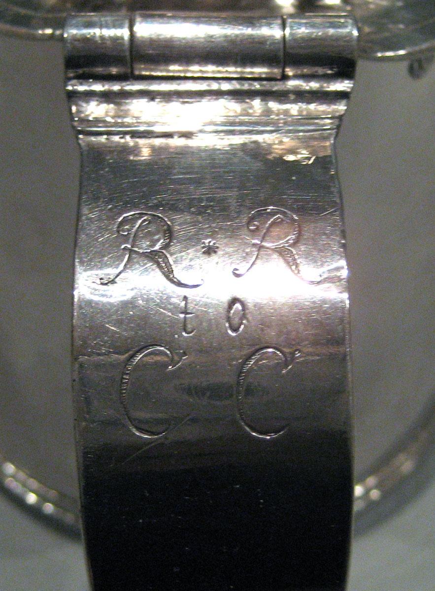 1964.0679 Silver Tankard engraving