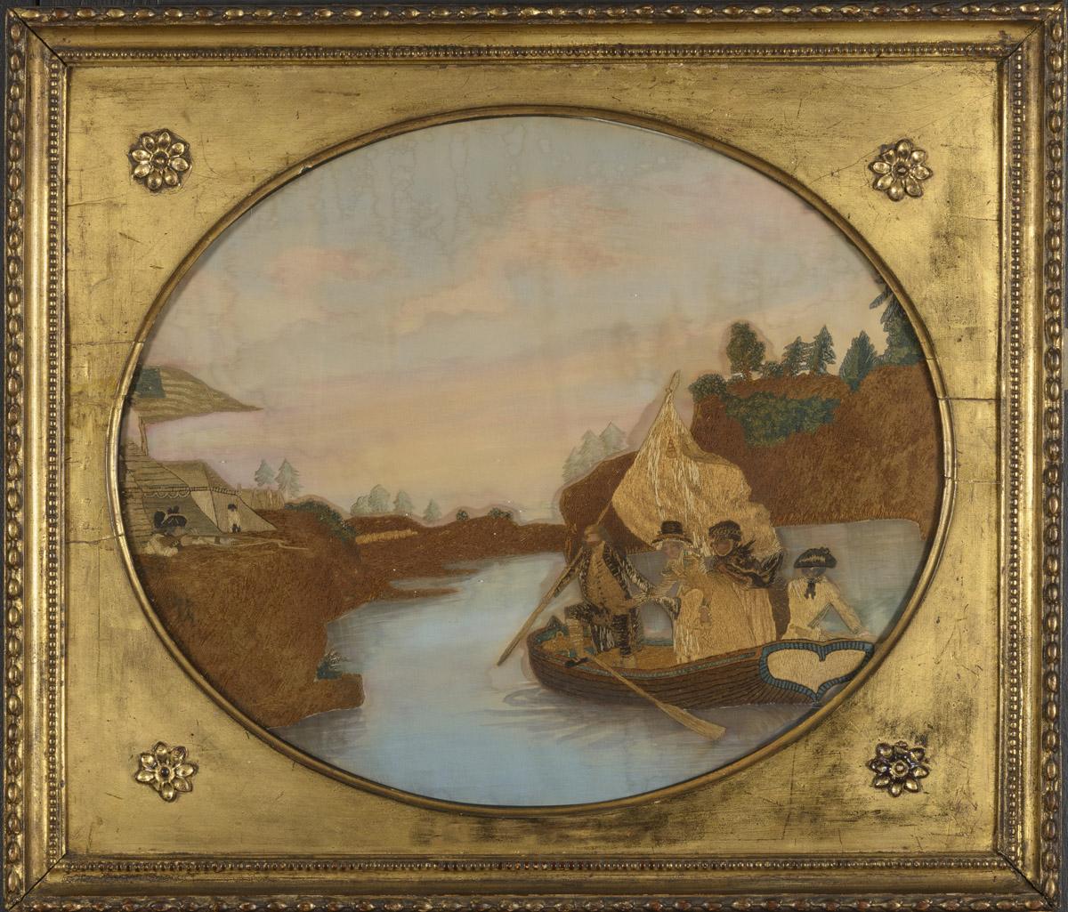 1964.0774.002 A Needlework picture, B Frame