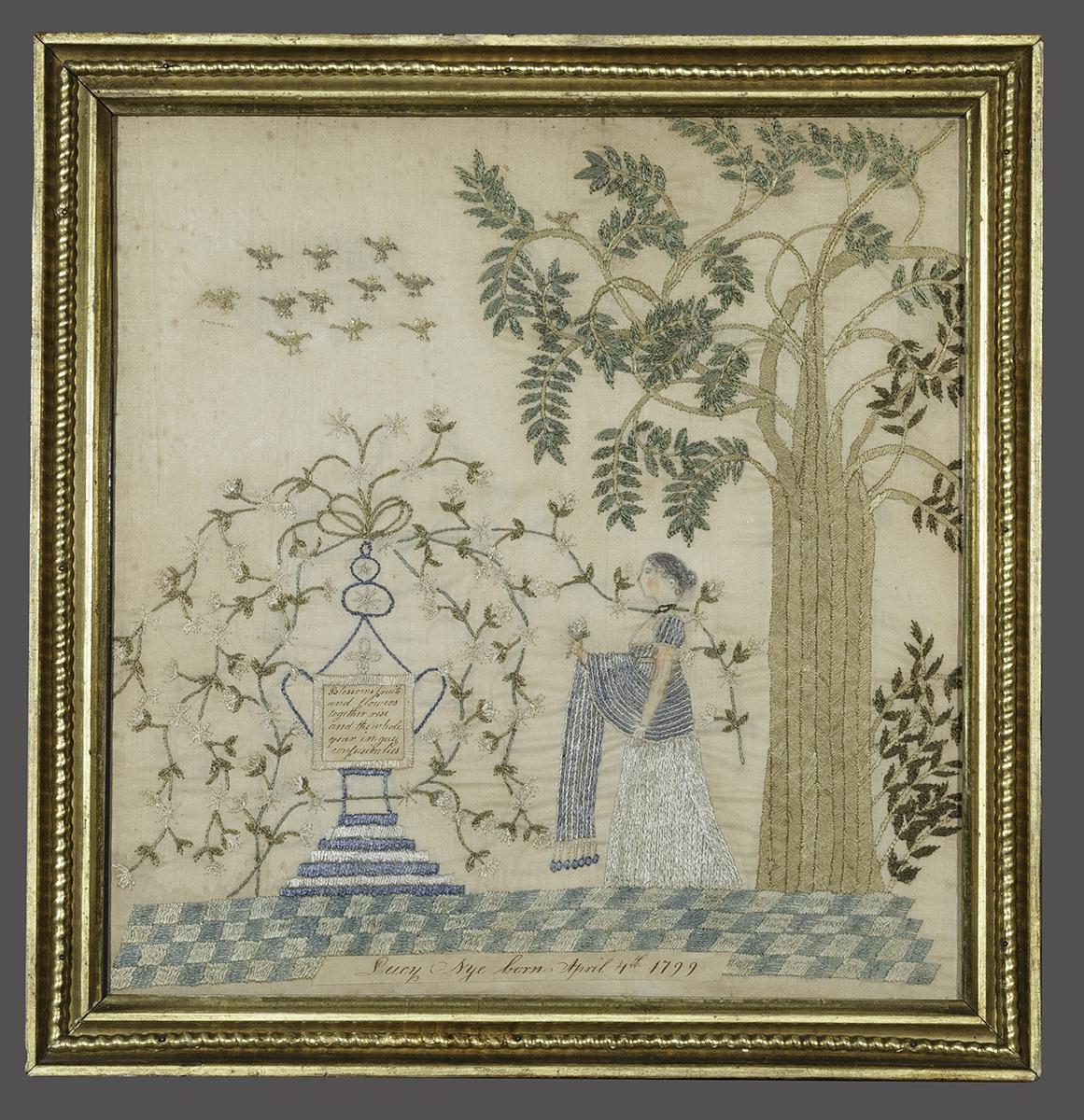 1964.0775 A-C  Needlework Picture and Frame