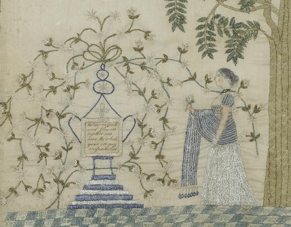 1964.0775 A Needlework Picture, Detail