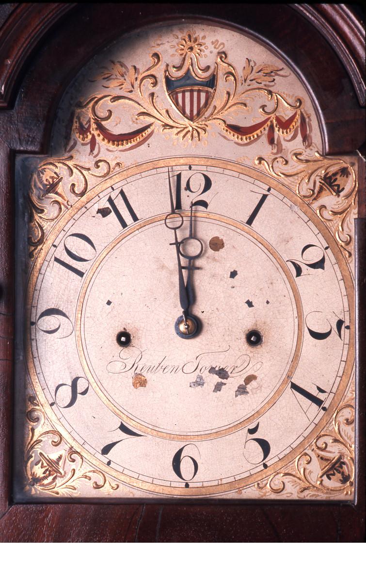 1955.0622 Clock, Dwarf tall clock (detail)