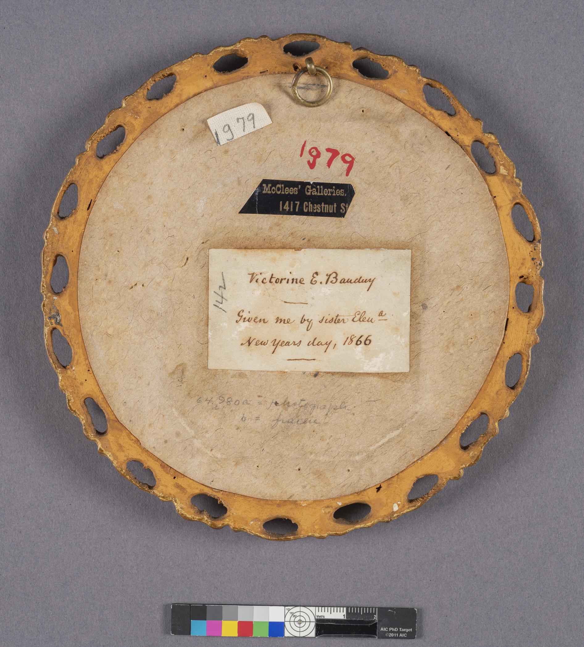 1964.0980 A Photograph, B Frame, view 2, reverse