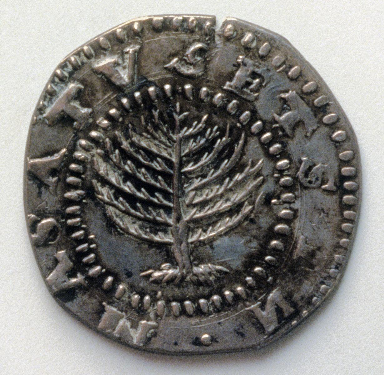 1964.1094 Coin, Pine-Tree Shilling, view 1