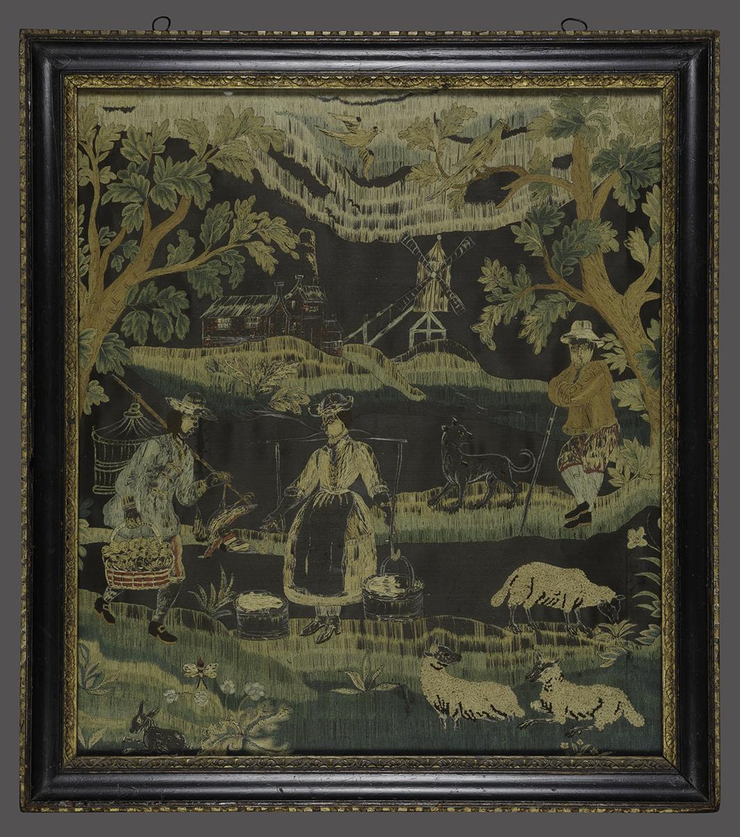 1964.1221 A, B Needlework Picture and Frame