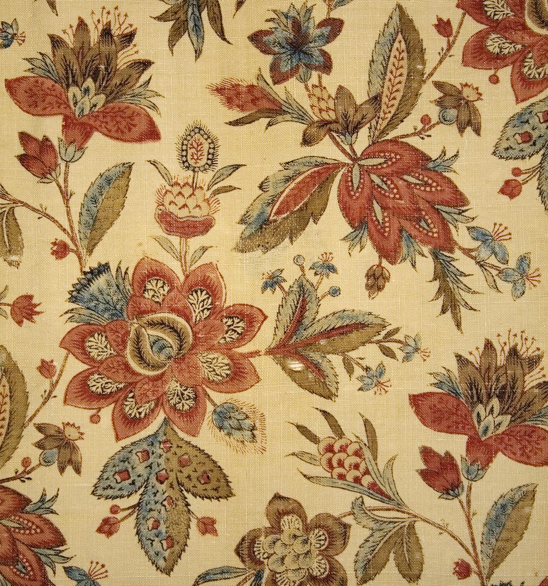 1955.0637.002 B Bed Hanging, Side Curtain, Pattern Detail