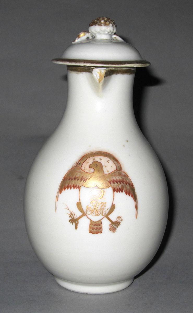 1964.1290 A,B Porcelain jug and cover medallion