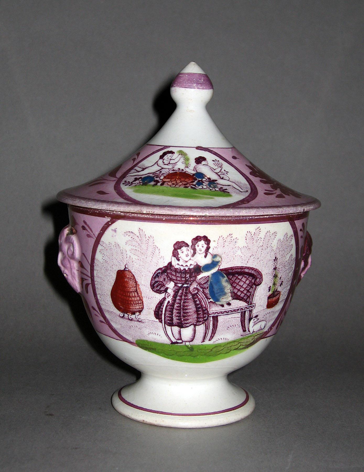 1964.1299.008 Lusterware Sugar Bowl