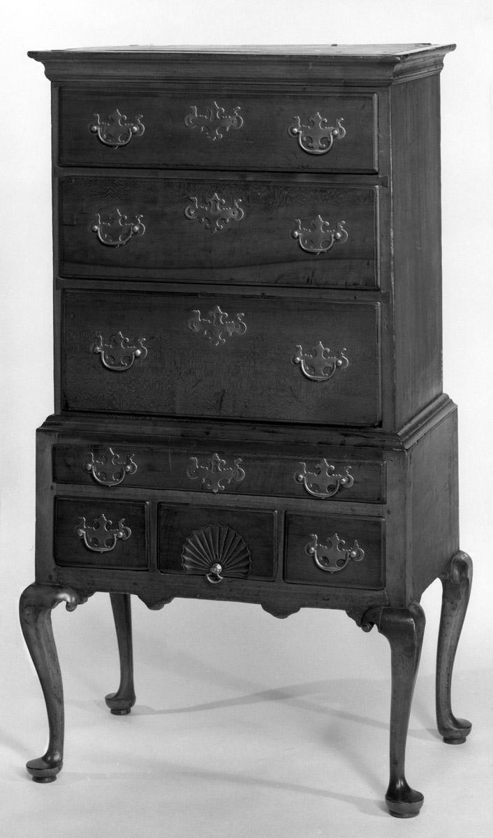 1964.1336 Chest of drawers, Miniature high chest (b/w)