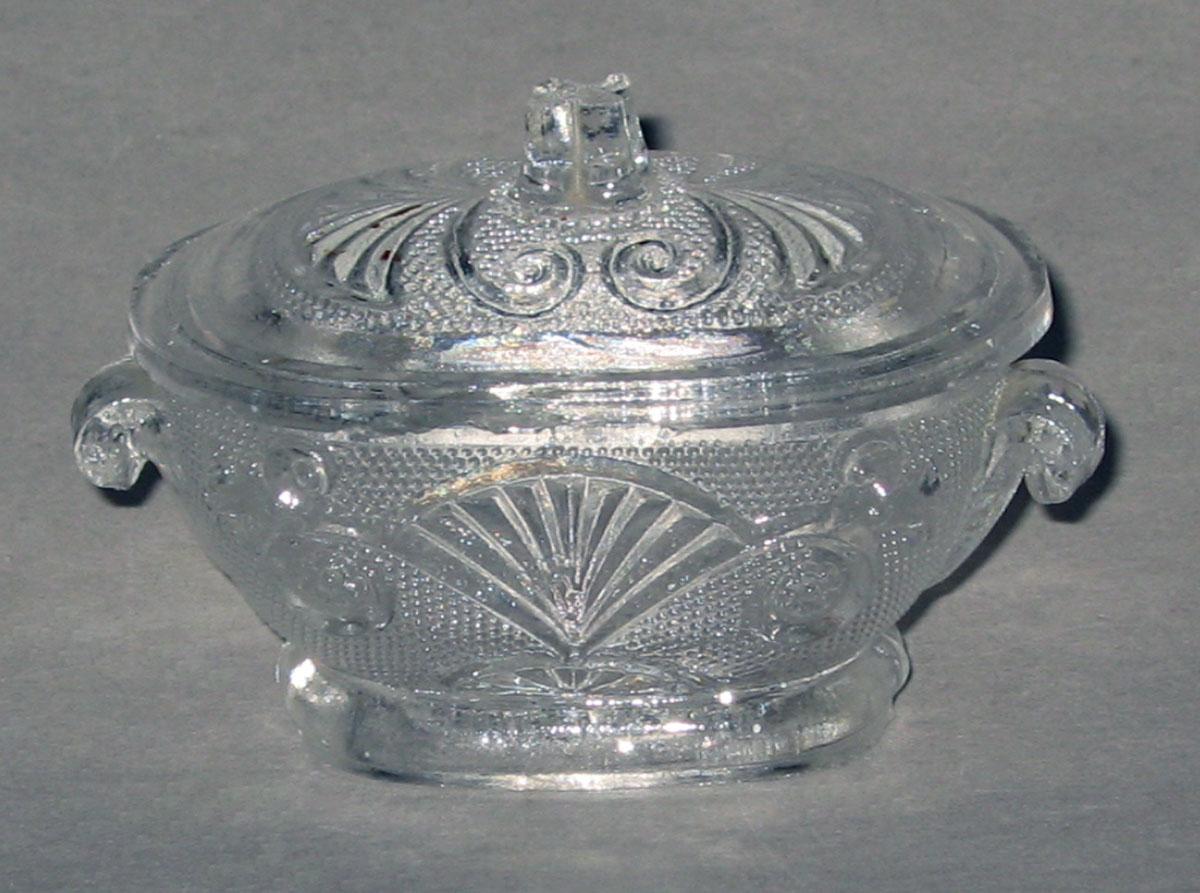 1964.1380.003 A, B Miniature glass tureen