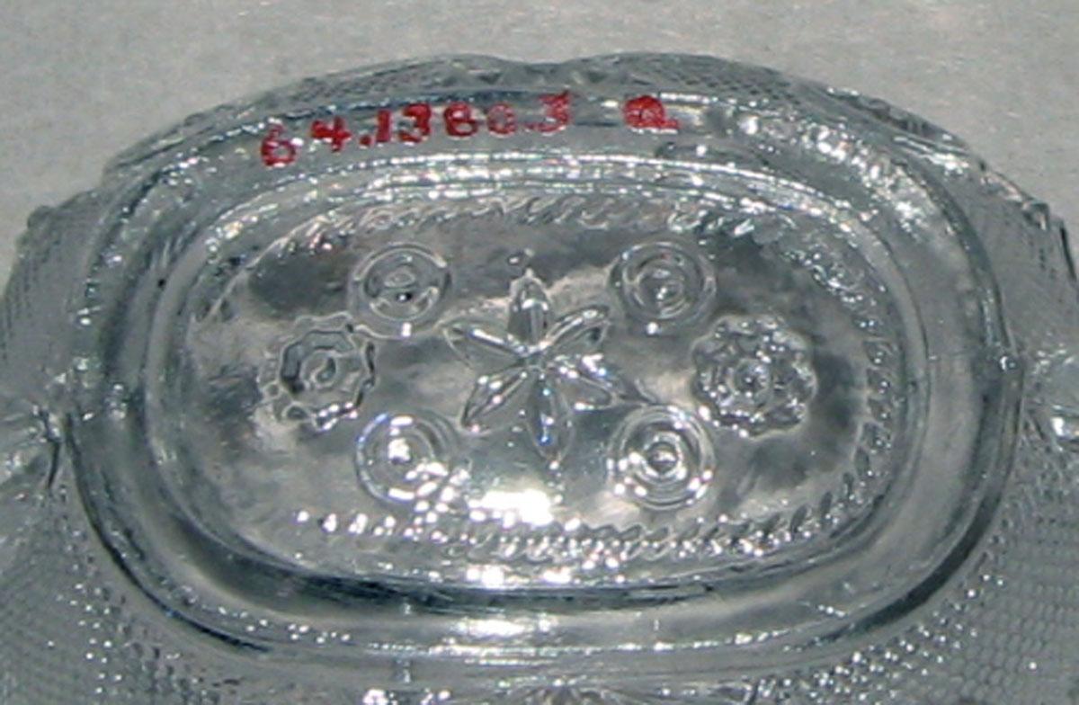 1964.1380.003 A, B Miniature glass tureen  (underside)