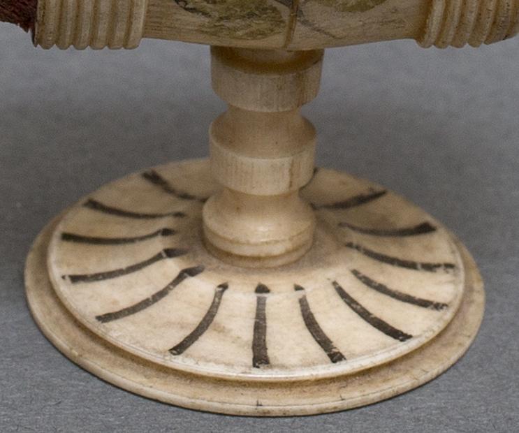 1964.1402 Minature Pincushion Stand, Side Detail 2