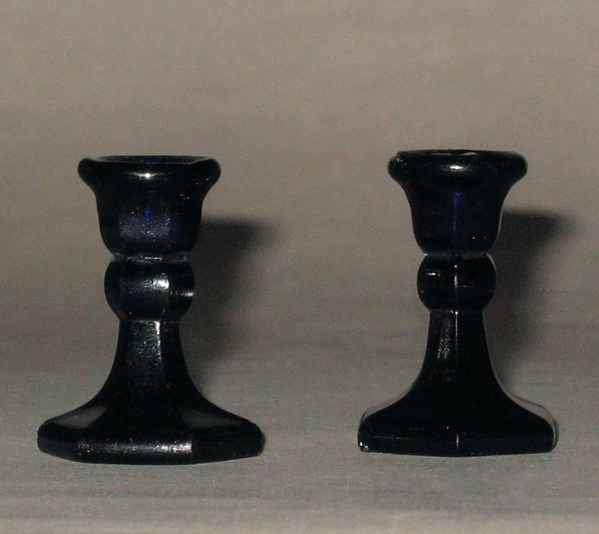 1964.1468.001, .002 Miniature glass candlesticks