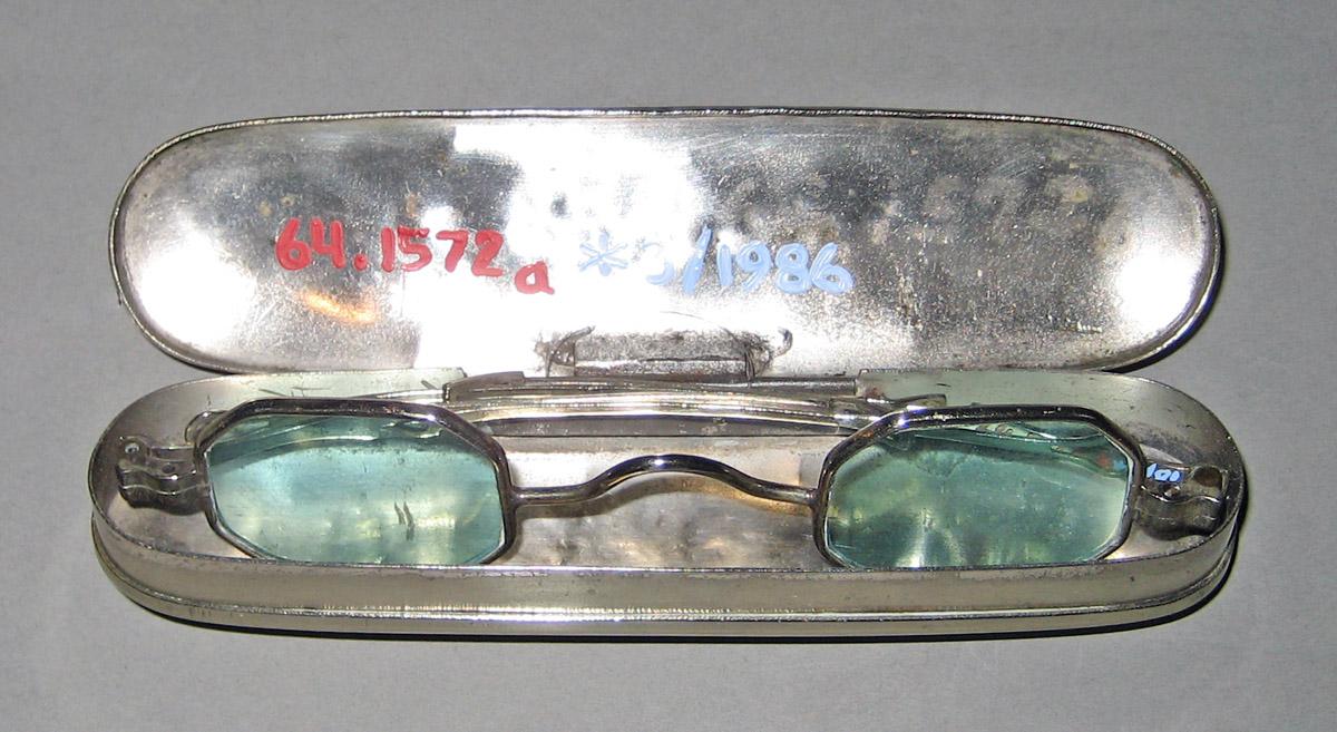 1974.1572 A, B Silver Spectacles and Case