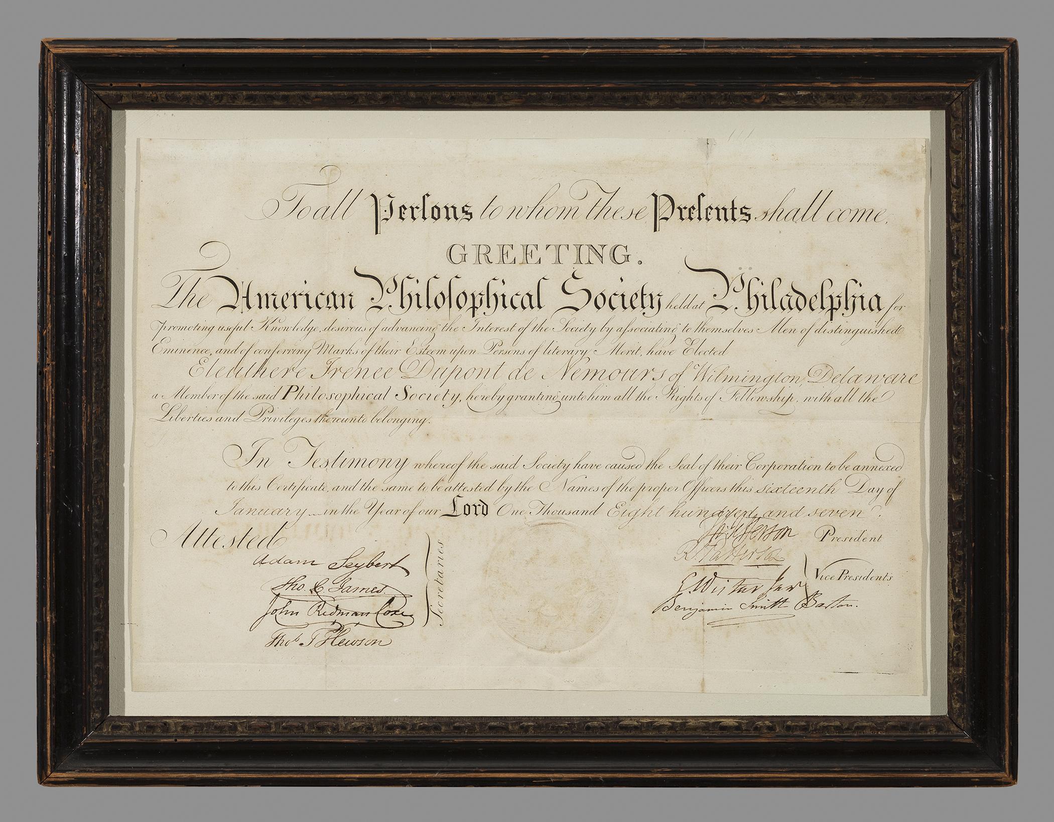 1958.3045 Certificate, 1964.1611 A Frame, view 1
