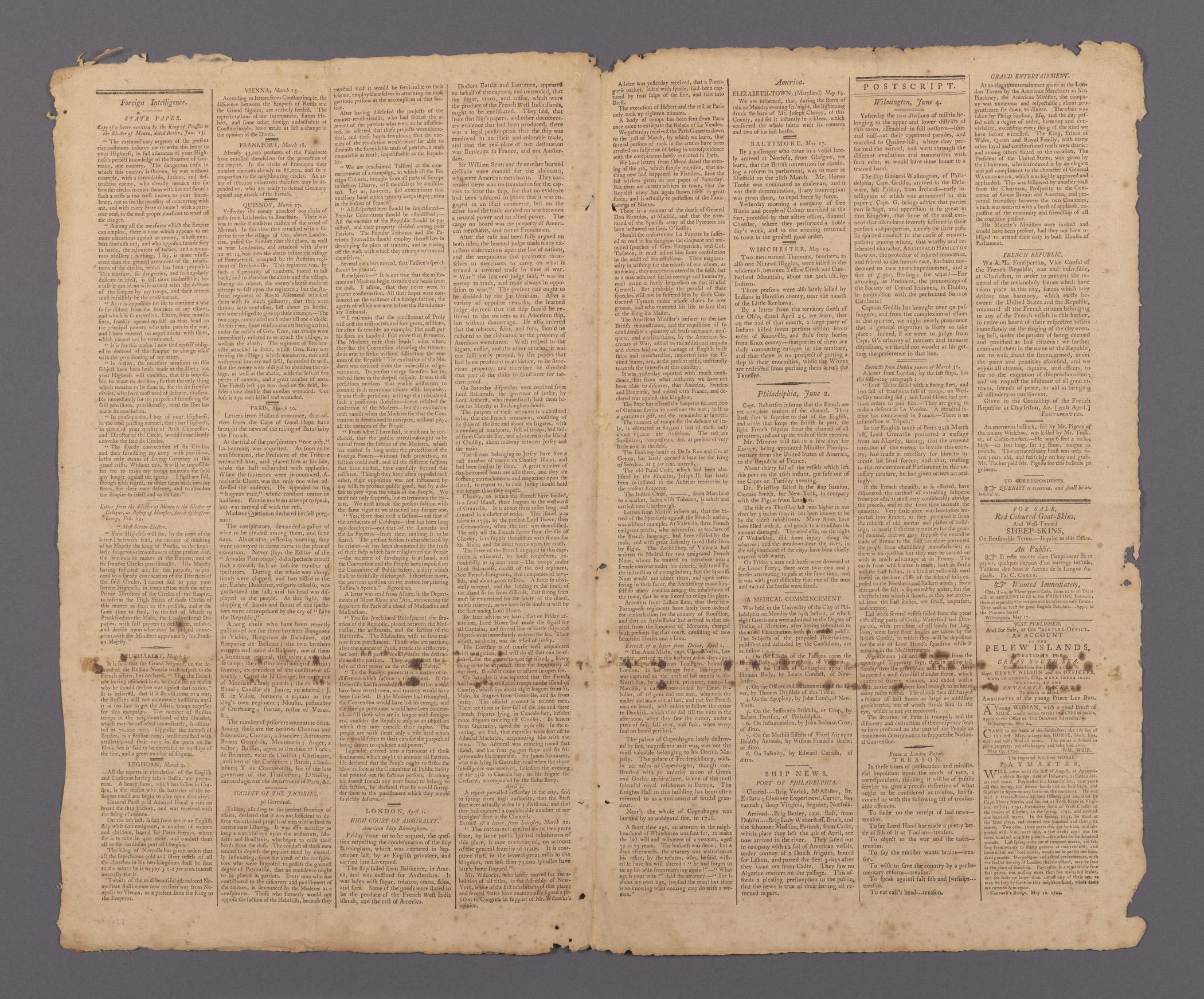 1964.1627 Newspaper, pages 2 and 3, view 1