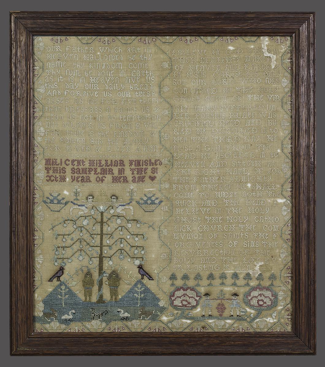 1964.1635 Sampler, 1964.1634 Frame, view 1