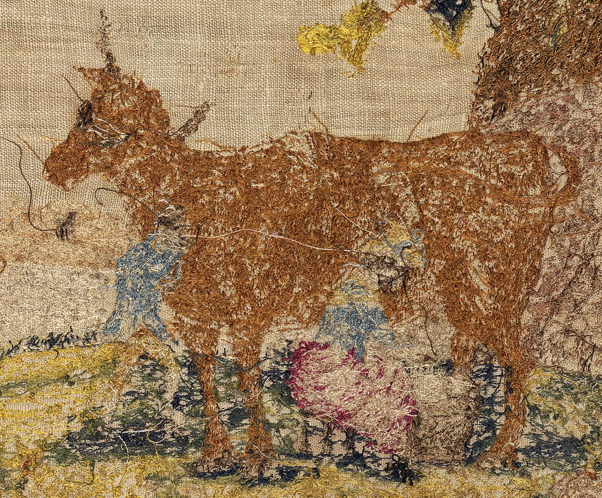 1964.1637 Needlework Picture, Verso Detail
