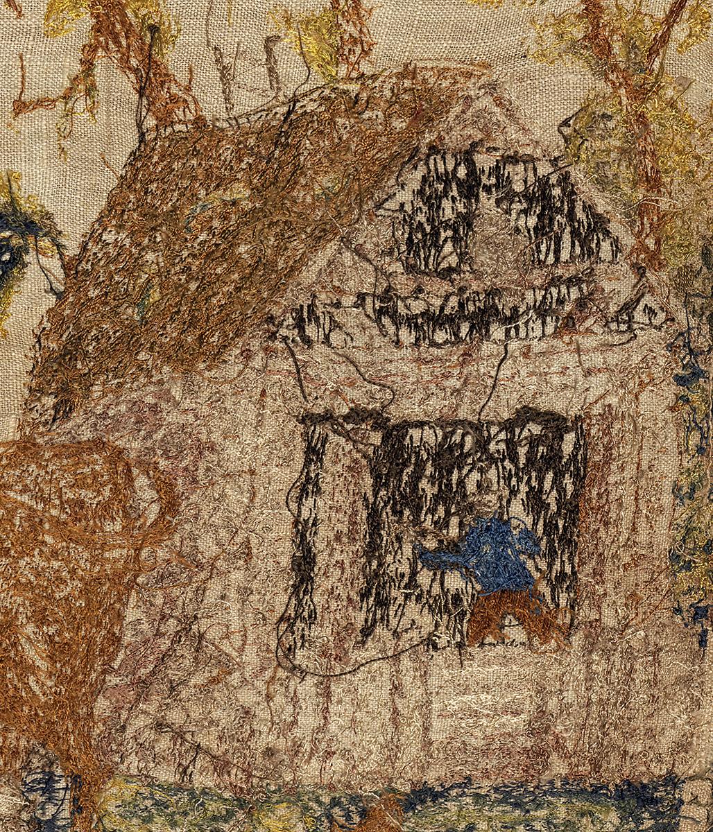 1964.1637 Needlework Picture, Verso Detail 2