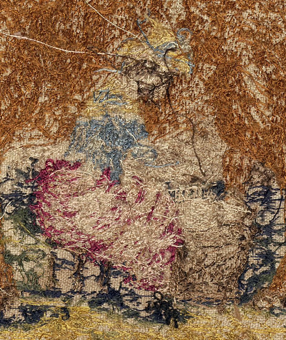 1964.1637 Needlework Picture, Verso Detail 3