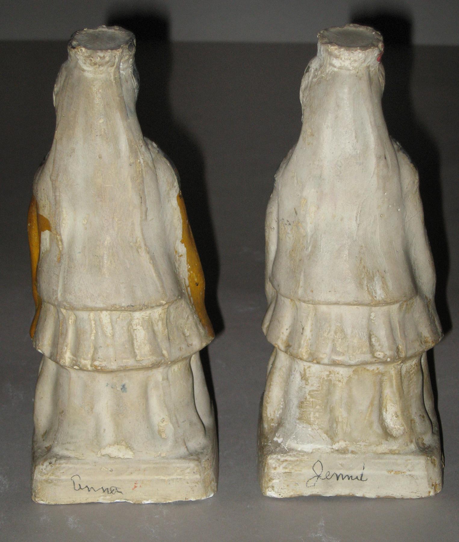 1964.1668 & 1964.1669 Chalkware ladies (backs)