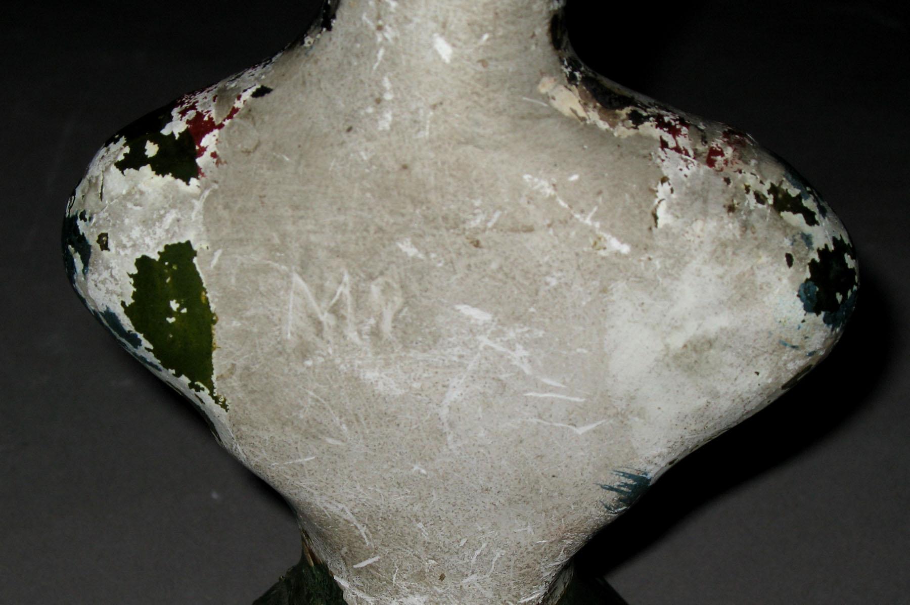 1964.1682 Chalkware bust (woman), detail