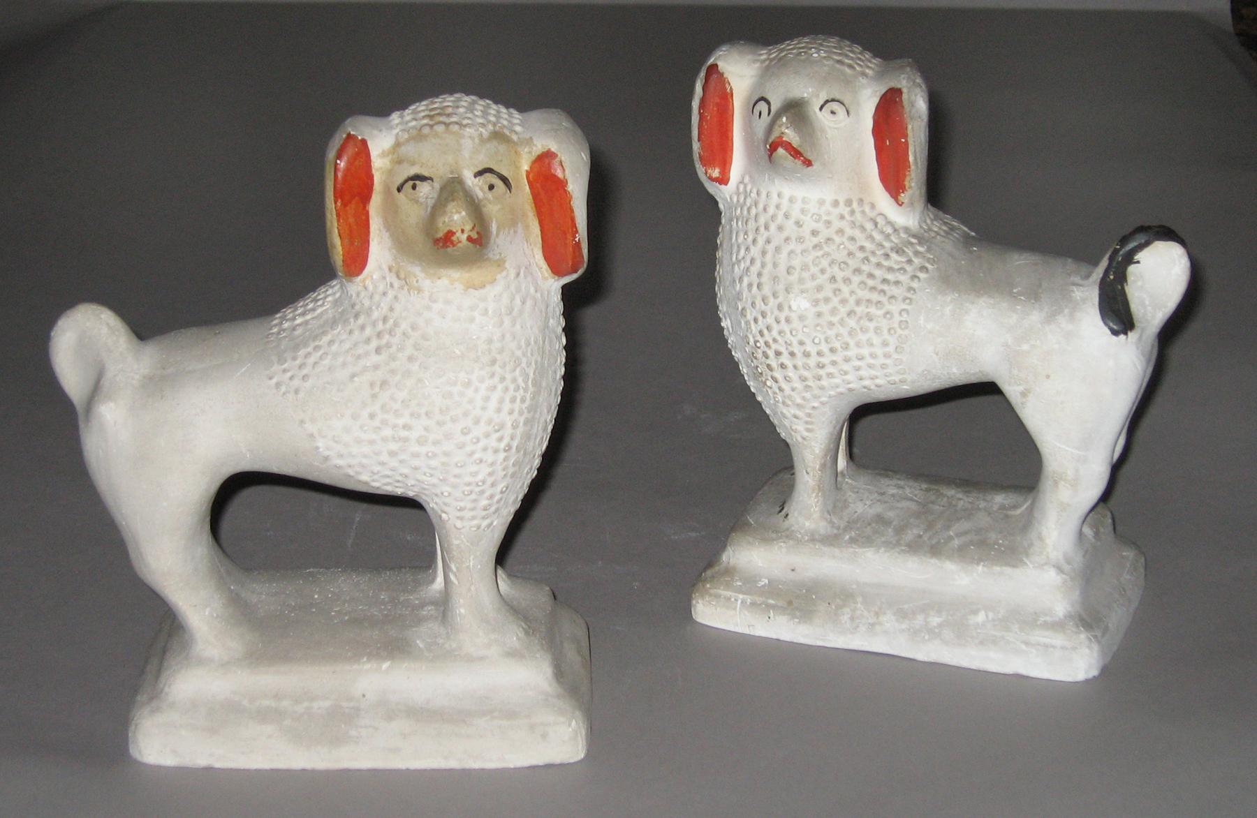 1964.1700, 1964.1699 Chalkware dogs (2)