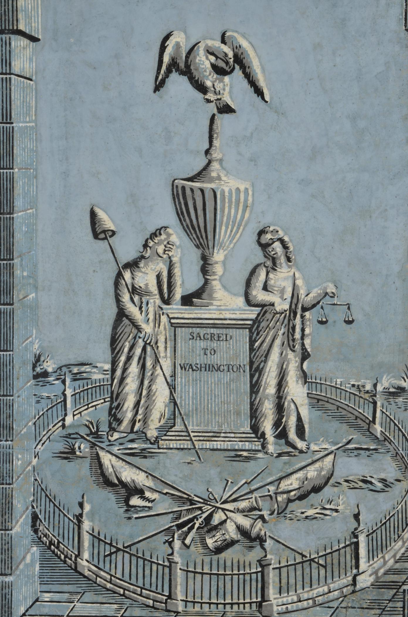 1964.1788 A, B, Wall covering, detail 3, Bulfinch Stair Hall 2013