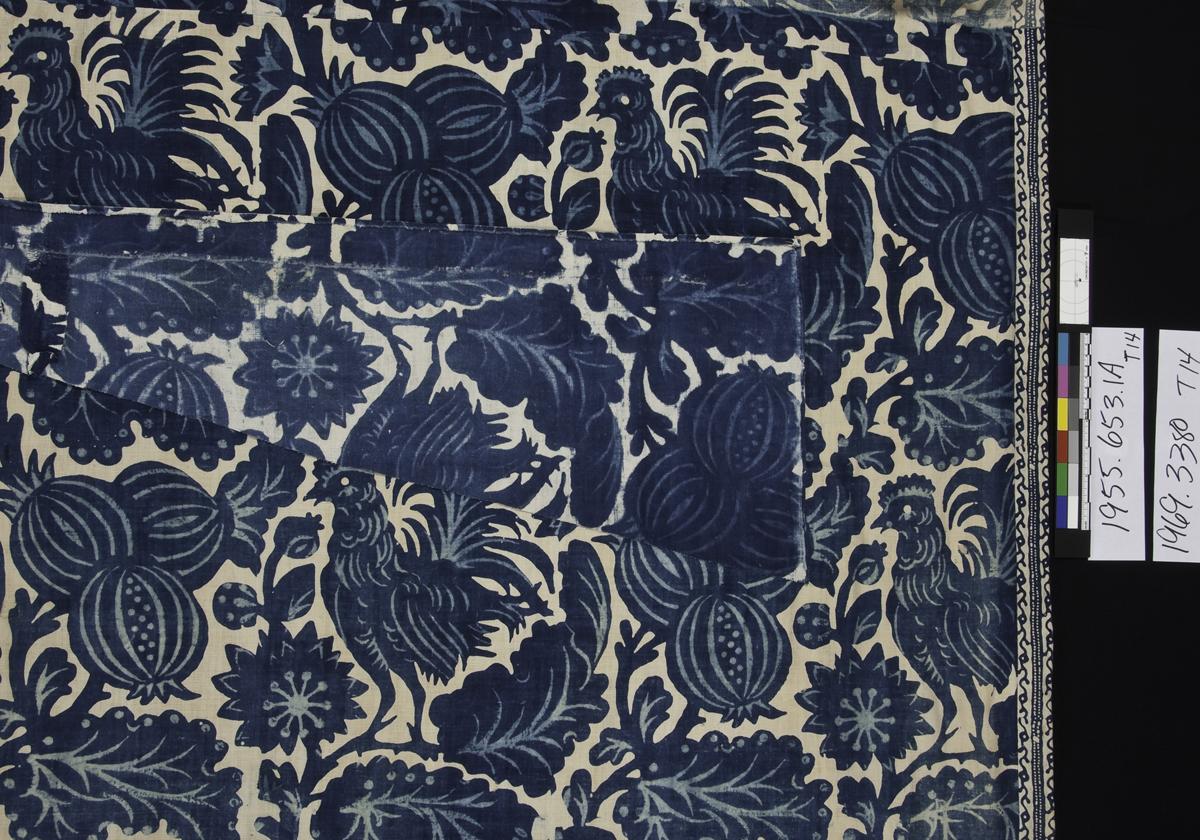 1955.0653.001 A Window hanging, 1969.3380 Textile fragment, printed