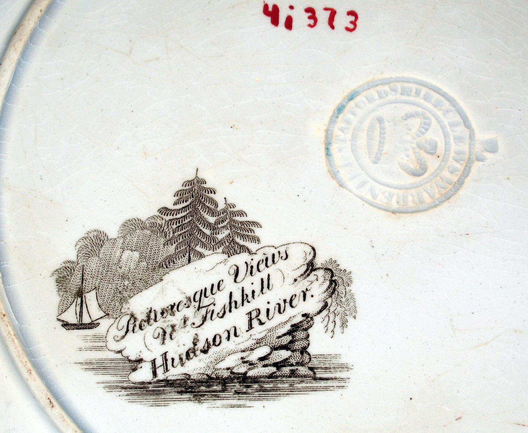 1964.1831 Clews Earthenware plate, detail