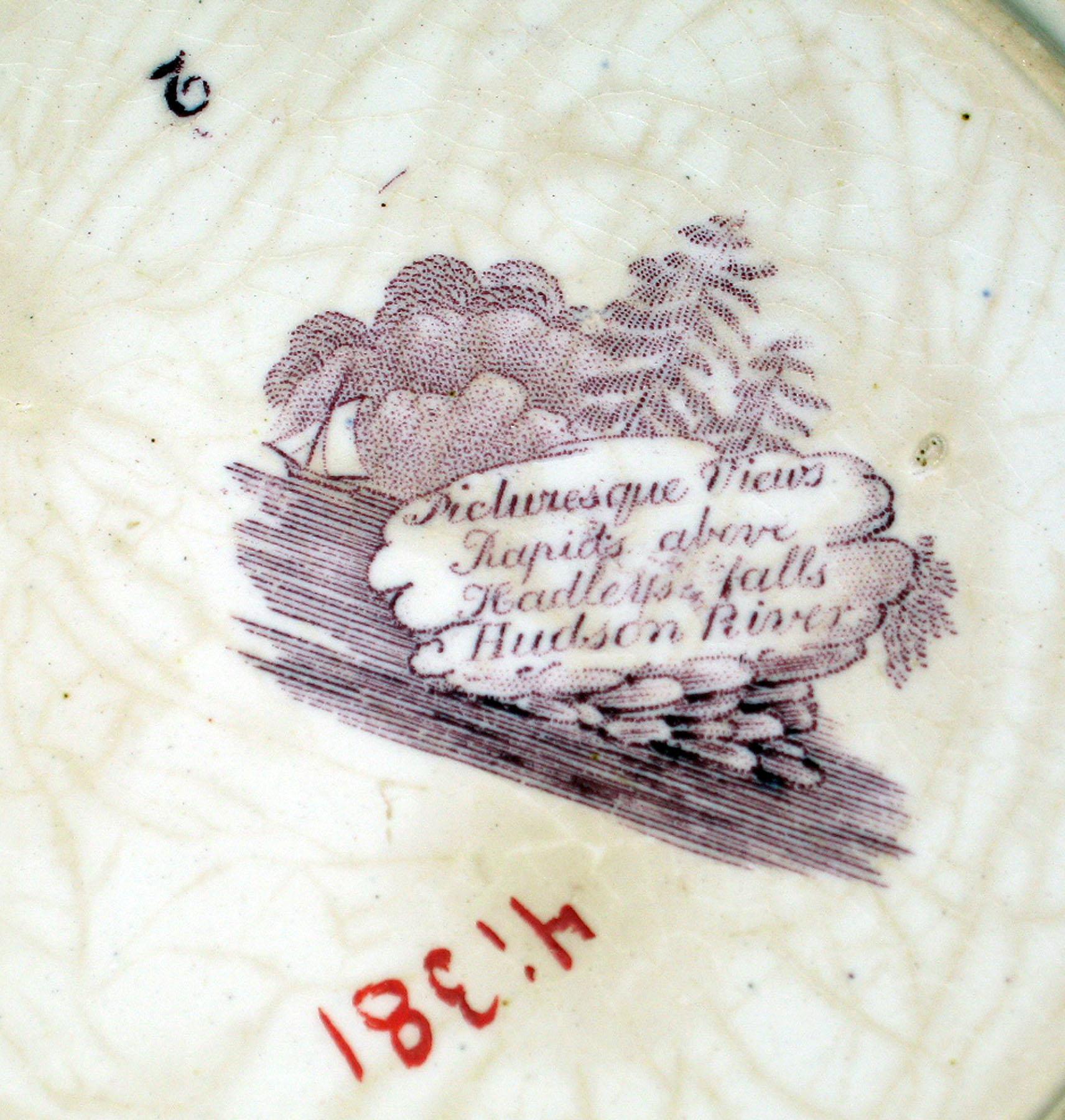 1964.1855 Earthenware plate, detail