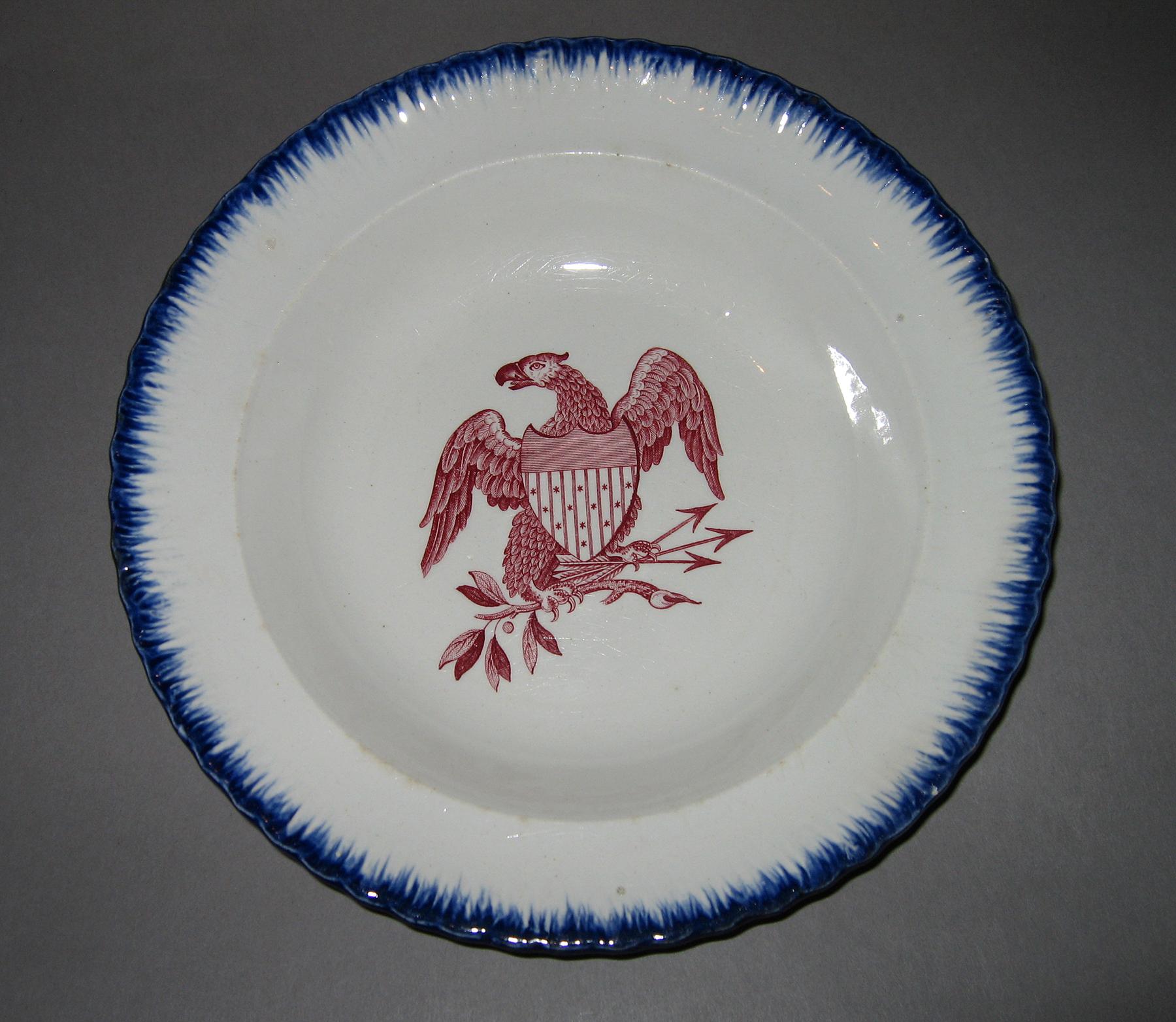 1964.1858.004 Transfer printed pearlware soup plate