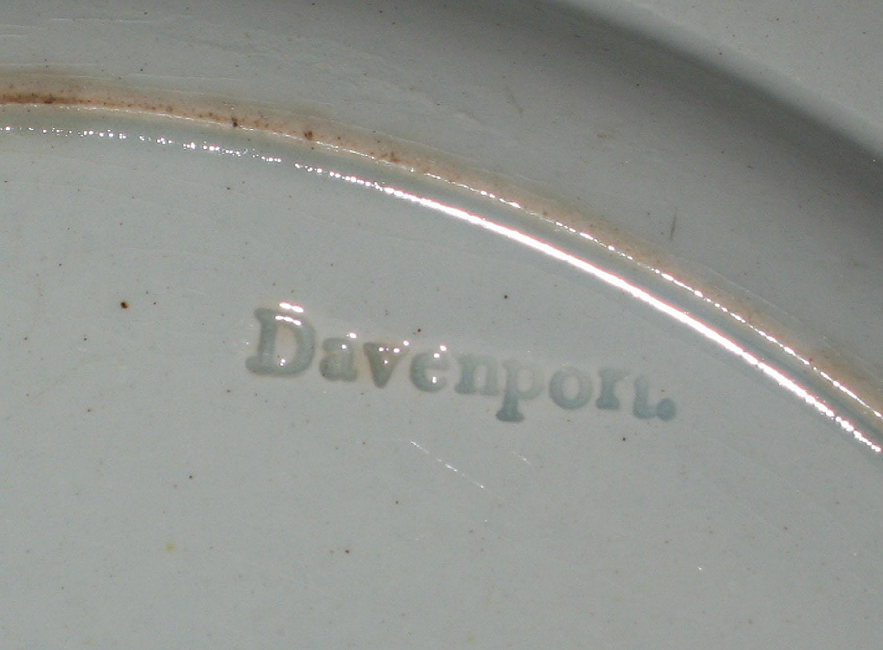 1964.1880 Davenport pearlware plate (mark)