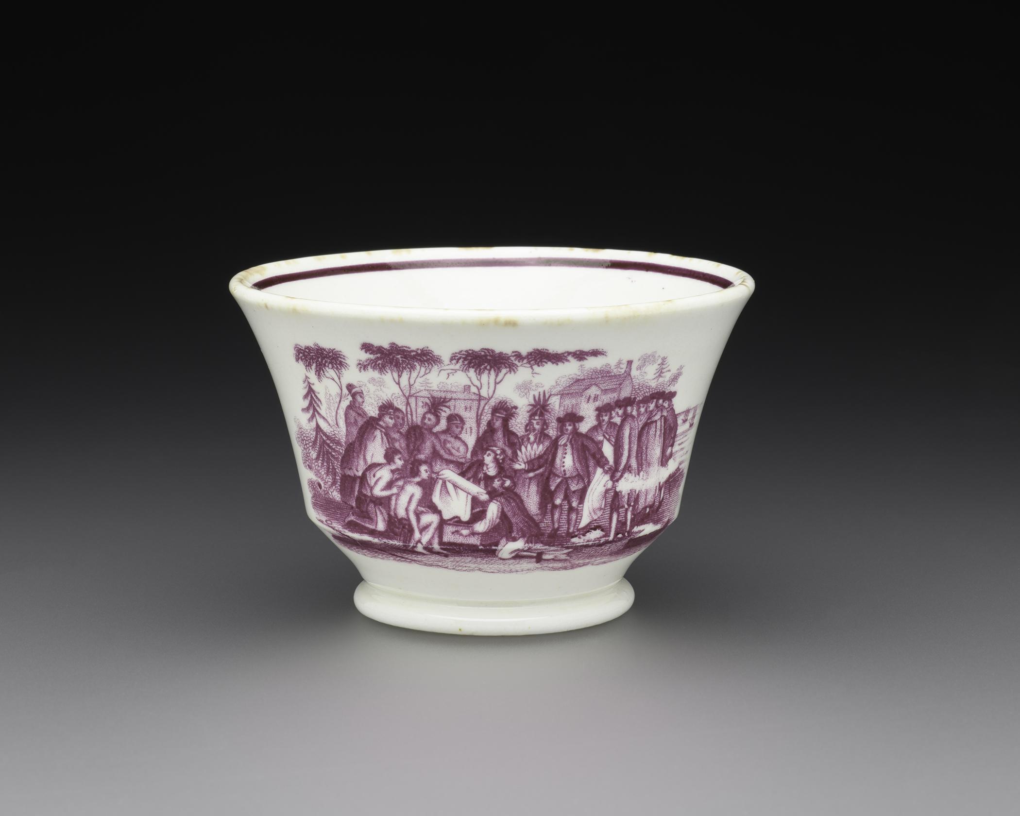 1964.1894.006 Teabowl, Teacup, William Penn's Treaty with the Indians, view 1