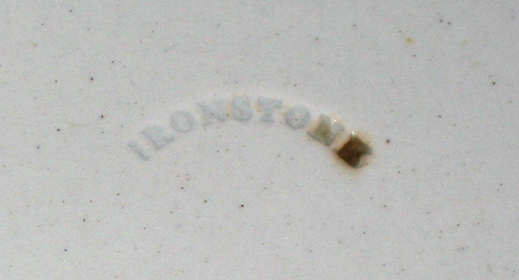 1964.1907 Ironstone plate with Delaware arms (mark)