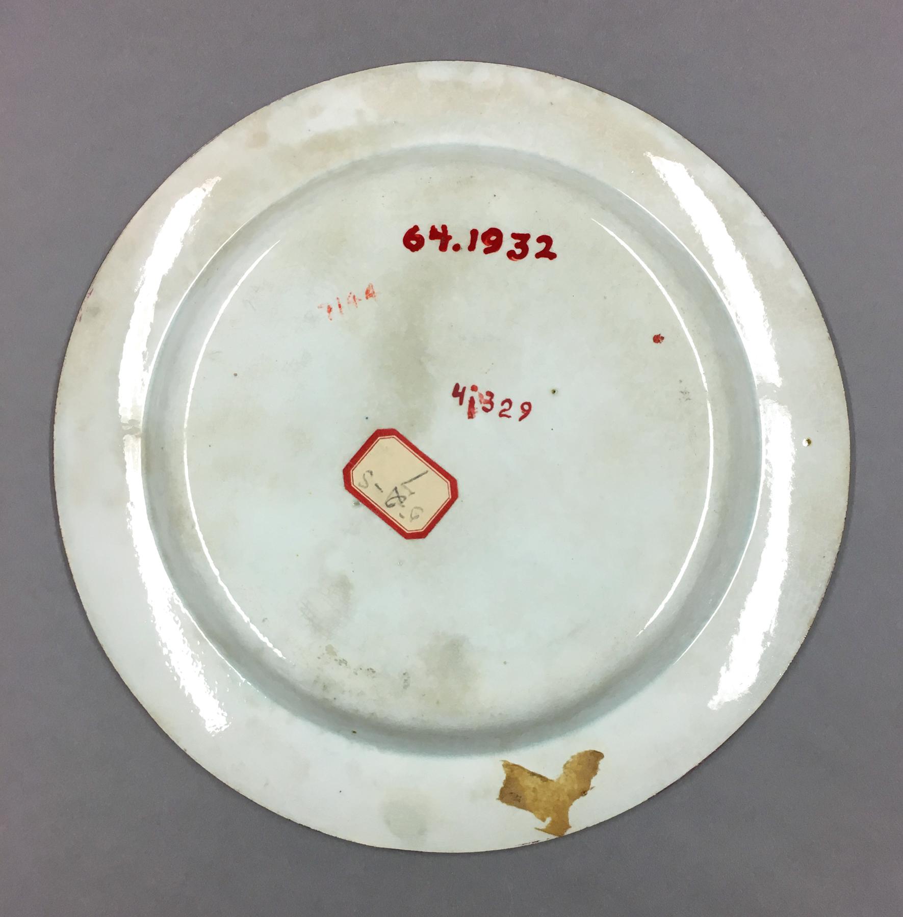 1964.1932 Lusterware Plate, underside