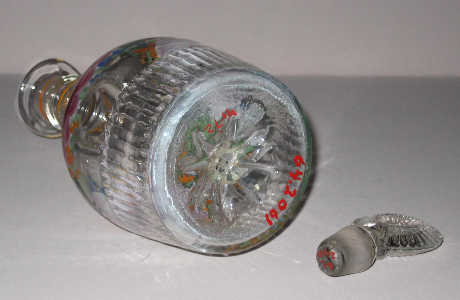1964.2061, 1964.2060 Glass decanter and stopper (bottom)