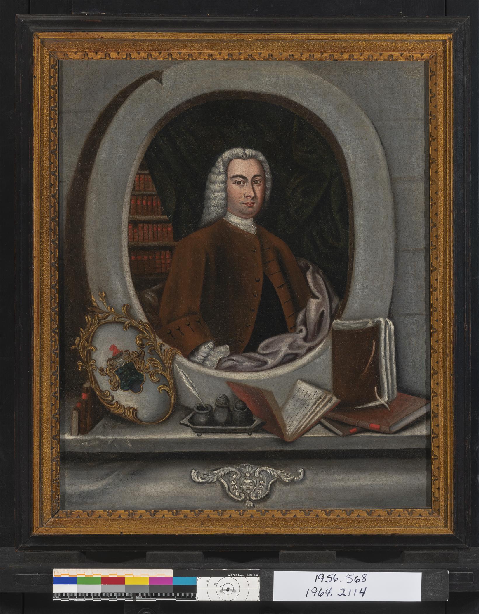 1956.0568 Painting, 1964.2114 Frame, view 1