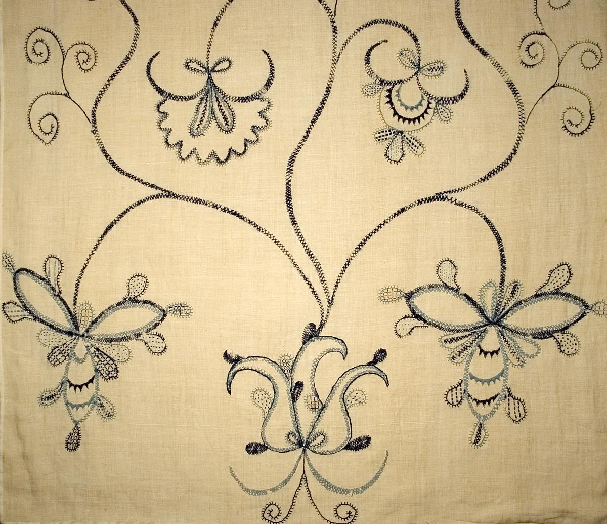 1955.0658 A Bed Hanging, Side Curtain, Pattern Detail