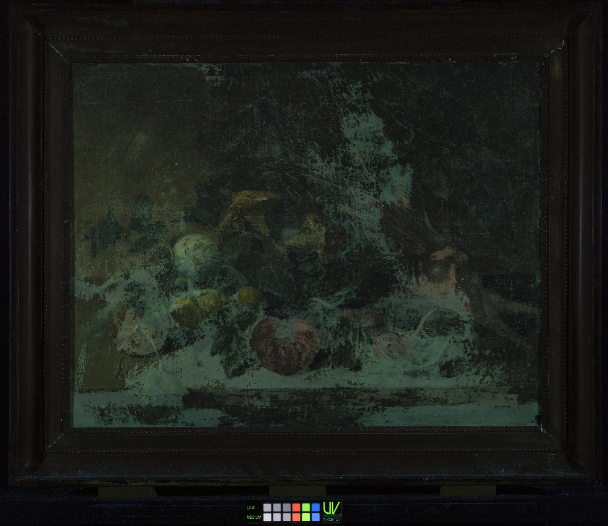 1957.0625 Painting, 1964.2136 Frame, ultraviolet light