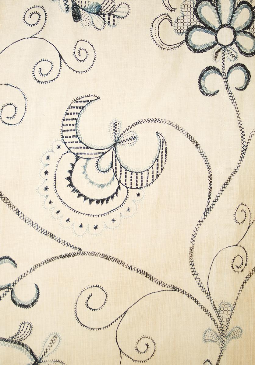 1955.0658 C Bed hanging, headcloth detail