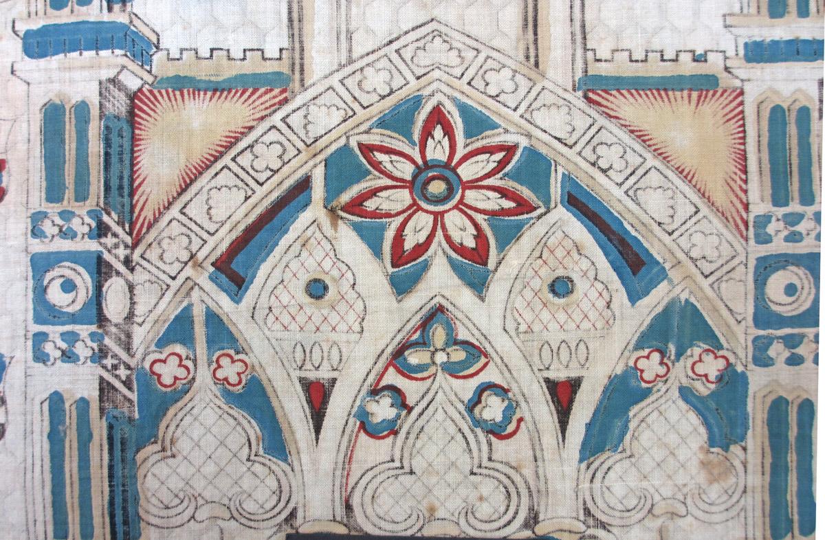 1965.0006 textile, printed reverse detail 2