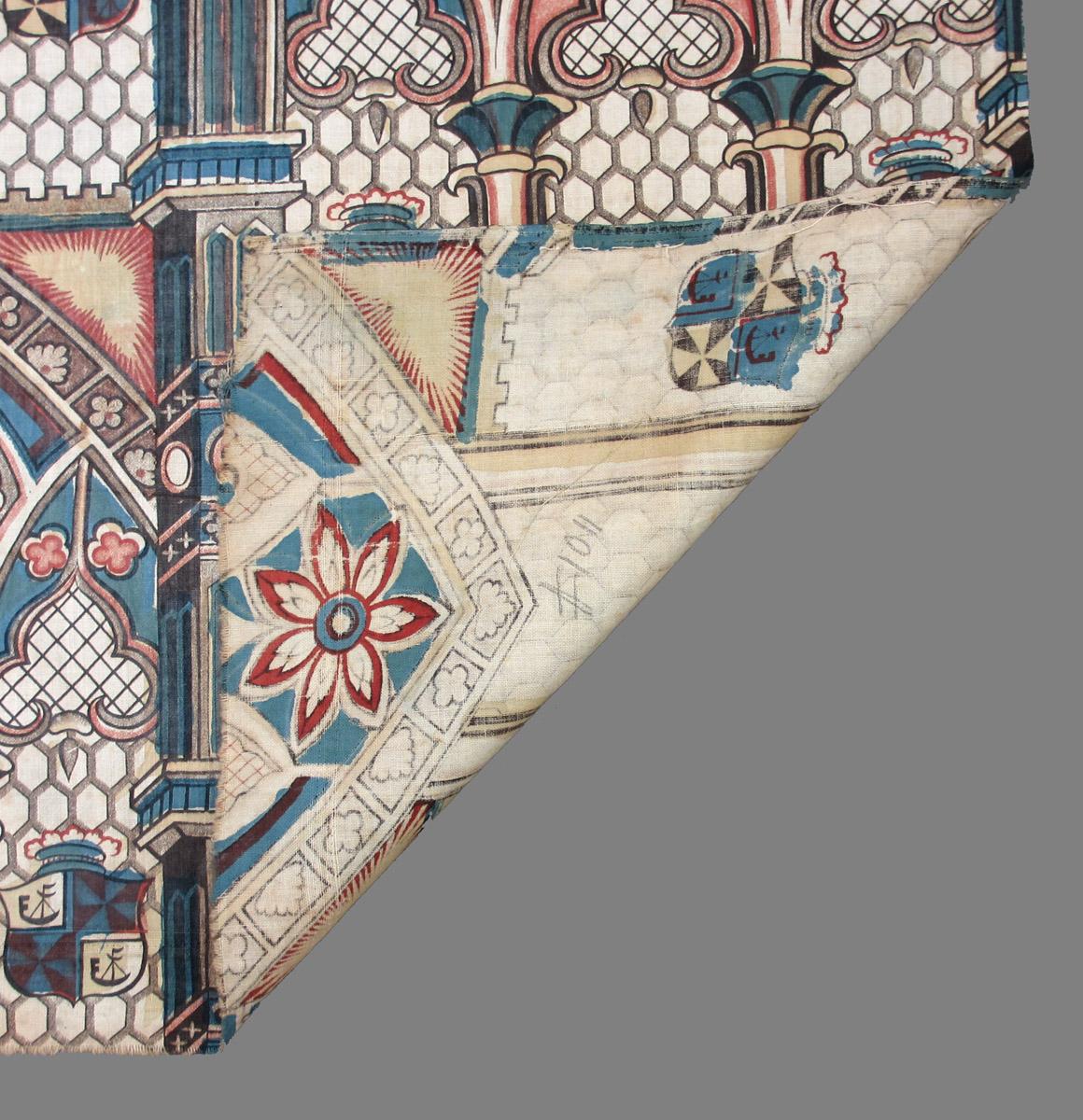 1965.0006 textile, printed folded corner