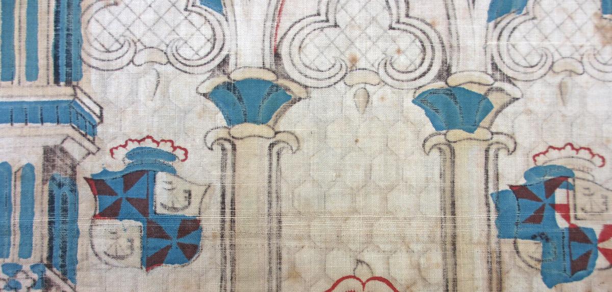 1965.0006 textile, printed reverse detail 1
