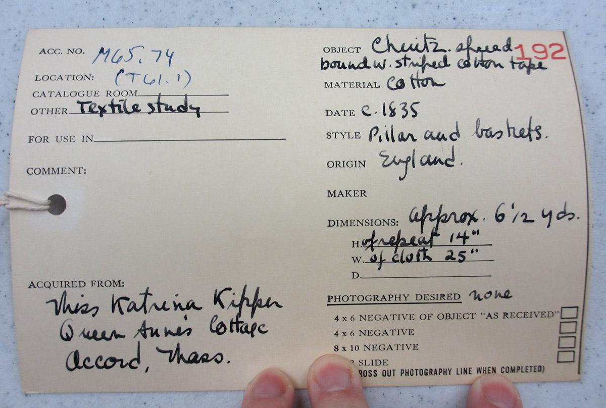 1965.0074 Textile, printed tag