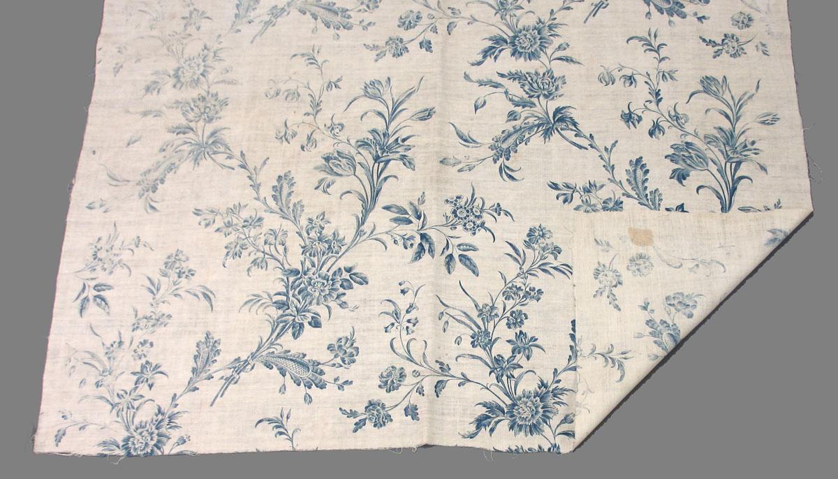 1965.0110 Textile, printed partial folded corner