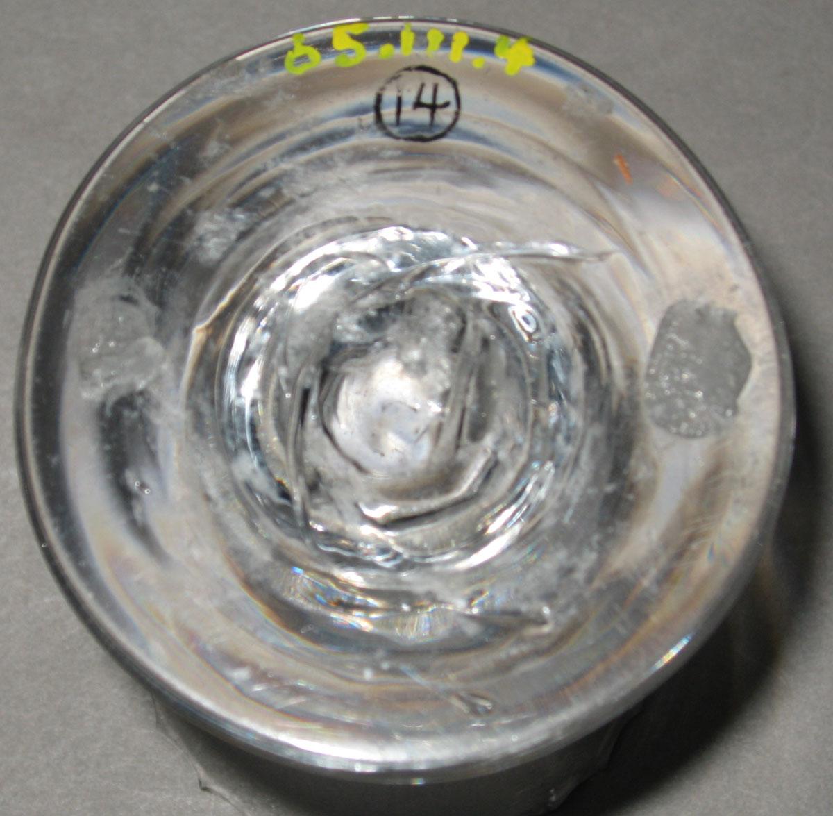 1965.0111.004 Lead glass jelly glass (underside)